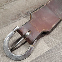 3" W Soft Thick Leather Back Cinch, connector strap, Keepers *vgc/gc, dents, scrapes, curled edge, mnr dirt, slices
