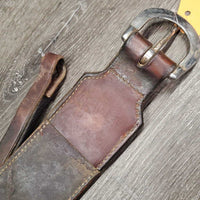 3" W Soft Thick Leather Back Cinch, connector strap, Keepers *vgc/gc, dents, scrapes, curled edge, mnr dirt, slices
