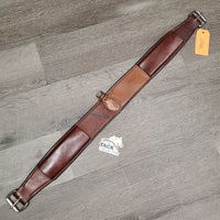 3" W Soft Thick Leather Back Cinch, connector Buckle, Keepers *vgc, dents, scrapes, curled edge, mnr dirt
