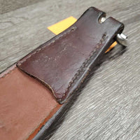 3" W Soft Thick Leather Back Cinch, connector Buckle, Keepers *vgc, dents, scrapes, curled edge, mnr dirt
