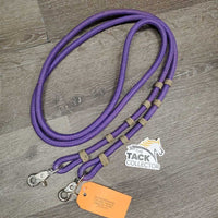 Round Stiff Nylon Loop Barrel - Roper Reins, snaps *vgc/gc, clean, mnr snags, hair & stains, filmy snap
