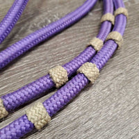 Round Stiff Nylon Loop Barrel - Roper Reins, snaps *vgc/gc, clean, mnr snags, hair & stains, filmy snap
