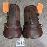Open Front Leather Boots, Buckles *vgc, older, vgc/gc, scrapes, slices, rubs
