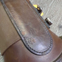 Open Front Leather Boots, Buckles *vgc, older, vgc/gc, scrapes, slices, rubs
