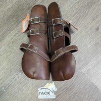 Open Front Leather Boots, Buckles *vgc, older, vgc/gc, scrapes, slices, rubs
