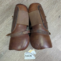 Open Front Leather Boots, Buckles *vgc, older, vgc/gc, scrapes, slices, rubs
