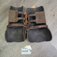 Open Front Leather Boots, Buckles *vgc, older, vgc/gc, scrapes, slices, rubs
