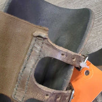 Open Front Leather Boots, Buckles *vgc, older, vgc/gc, scrapes, slices, rubs
