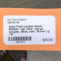 Open Front Leather Boots, Buckles *vgc, older, vgc/gc, scrapes, slices, rubs
