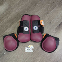 Open Front & Hind Boots, velcro *gc, clean, threads, threads, frayed & pilly edges
