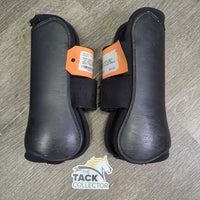 Open Front Boots, velcro *fair, clean, v.holey/torn edges, hairy lining, faded, scrapes, residue
