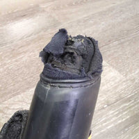 Open Front Boots, velcro *fair, clean, v.holey/torn edges, hairy lining, faded, scrapes, residue
