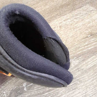 Open Front Boots, velcro *fair, clean, v.holey/torn edges, hairy lining, faded, scrapes, residue
