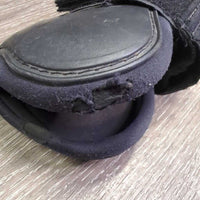 Open Front Boots, velcro *fair, clean, v.holey/torn edges, hairy lining, faded, scrapes, residue
