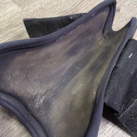 Open Front Boots, velcro *fair, clean, v.holey/torn edges, hairy lining, faded, scrapes, residue
