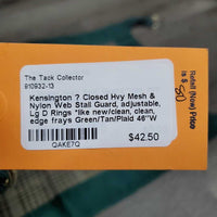 Closed Hvy Mesh & Nylon Web Stall Guard, adjustable, Lg D Rings *like new/clean, clean, edge frays
