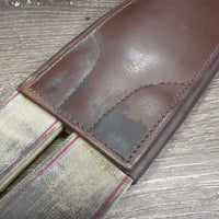Leather Padded Girth, els *vgc, clean, dirt, stains, residue/sticky, mnr hairy seams
