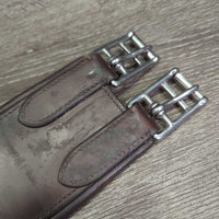 Leather Padded Girth, els *vgc, clean, dirt, stains, residue/sticky, mnr hairy seams
