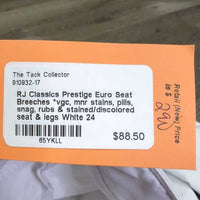 Euro Seat Breeches *vgc, mnr stains, pills, snag, rubs & stained/discolored seat & legs
