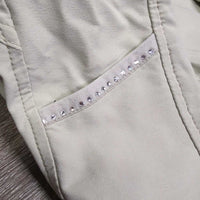 Full Seat Sticky Breeches, Pull On, Glitter & Bling *vgc, mnr snags, seam puckers, rubs & pills, dingy
