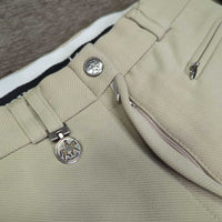 High Waist Thick Ribbed Breeches *gc, older, mnr threads, seat stains/discolored
