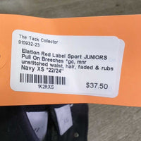 JUNIORS Pull On Breeches *gc, mnr unstitched waist, hair, faded & rubs
