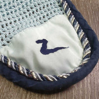 Crochet Fly Veil Ear Bonnet, XLG Ears *gc, clean, puckers, frays, snags & stains
