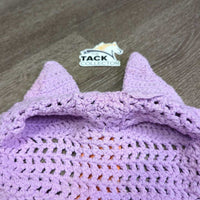 Thick Hvy Crochet Fly Veil Ear Bonnet *vgc, clean, mnr stains
