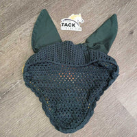 Crochet Fly Veil Ear Bonnet, Piping *gc, clean, faded, NO String, curled, puckered, shrunk
