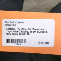 Hvy Side Zip Breeches *vgc, older, faded, seam puckers, pilly lining
