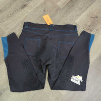 Full Seat Breeches *gc/fair, seam puckers, rubs, pills, faded seat, pulled & unstitched seams, holey inside edges
