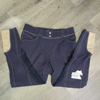 Euro Seat Breeches *gc/fair, faded, pulled seam, v.puckered/stretched & rough elastics
