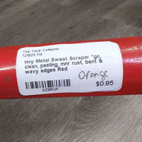 Hvy Metal Sweat Scraper *gc, clean, peeling, mnr rust, bent & wavy edges
