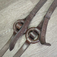 Soft Leather Donut Side Reins, Roller Buckles *gc, clean, mnr scrapes, scratches, rubs & creases, xholes
