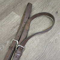 Soft Leather Donut Side Reins, Roller Buckles *gc, clean, mnr scrapes, scratches, rubs & creases, xholes
