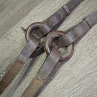 Soft Leather Donut Side Reins, Roller Buckles *gc, clean, mnr scrapes, scratches, rubs & creases, xholes
