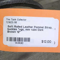Soft Rolled Leather Pommel Strap, buckles *vgc, mnr rubs
