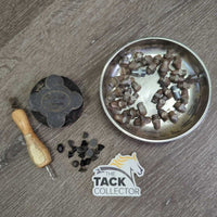 Cork Kit: "Safety Spin" Tap, Wood Cleaner, Magnetic Tray, 37 assorted corks, 18 rubber plugs, Box *gc/vgc/xc, dirt, rust
