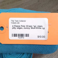 4 Fleece Polo Wraps *gc, clean, pilly edges, clumpy
