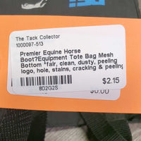 Horse Boot?Equipment Tote Bag Mesh Bottom *fair, clean, dusty, peeling logo, hole, stains, cracking & peeling inside
