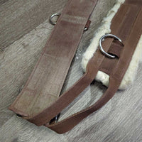 12 Rings Nylon Web Lungeing Surcingle, Long Fleece Lined, Girth *gc, older, dirty, rubs, clumpy, stains
