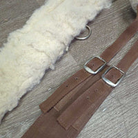 12 Rings Nylon Web Lungeing Surcingle, Long Fleece Lined, Girth *gc, older, dirty, rubs, clumpy, stains
