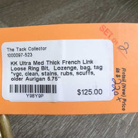 Med Thick French Link Loose Ring Bit, Lozenge, bag, tag *vgc, clean, stains, rubs, scuffs, older
