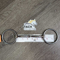 Sweet Iron Thin Curved Western Loose Ring, Copper Inlay Wst Snaffle Bit *gc, rust, clean, scuffs, scratches, older
