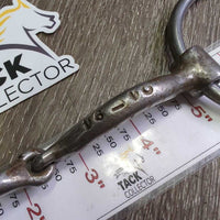 Sweet Iron Thin Curved Western Loose Ring, Copper Inlay Wst Snaffle Bit *gc, rust, clean, scuffs, scratches, older
