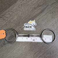 Sweet Iron Thin Curved Western Loose Ring, Copper Inlay Wst Snaffle Bit *gc, rust, clean, scuffs, scratches, older

