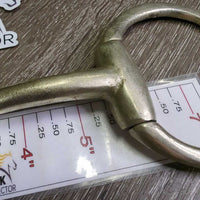 Thin Hvy Eggbutt Snaffle Bit *gc, clean, stains, scratches, scuffs, v.loose/sloppy joints, older
