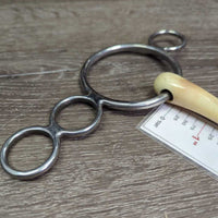 3 Ring Plastic Elevator Gag Bit *gc, clean, older, mnr chews, stains, scuffs, scrapes & rough
