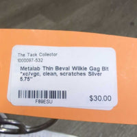 Thin Beval Wilkie Gag Bit *xc/vgc, clean, scratches
