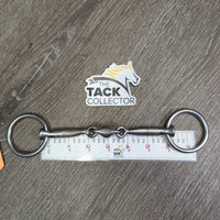 Thin Sweet Iron French Link Bradoon Loose Ring Bit, lozenge *vgc/xc, clean, mnr stains, rubs & rust
